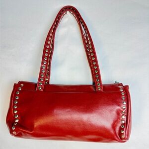Nine Wewt Red Studded Leather Handbag